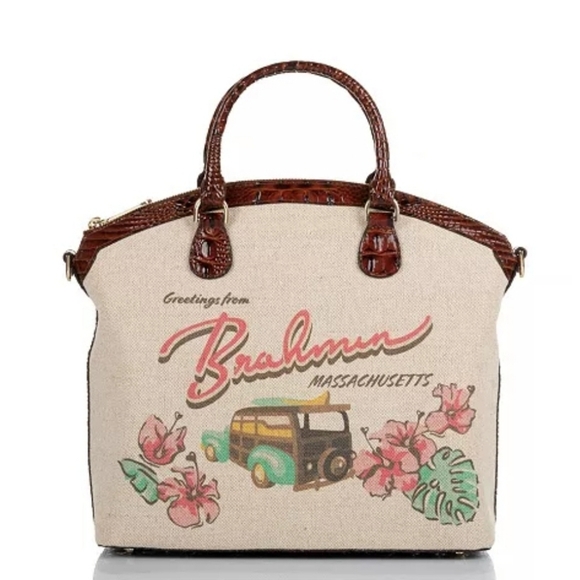 Brahmin Handbags - 🤎🔹️Brahmin🔹️ Large Duxbury in PECAN PIPA Canvas & Leather